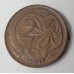 AUSTRALIA 1975 . TWO 2 CENTS COIN . ERROR . MAJOR PLANCHET FLAWS